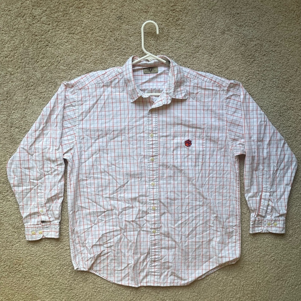 Vesi Sportswear XL Checkered Clemson Univ Shirt, 100% Cotton